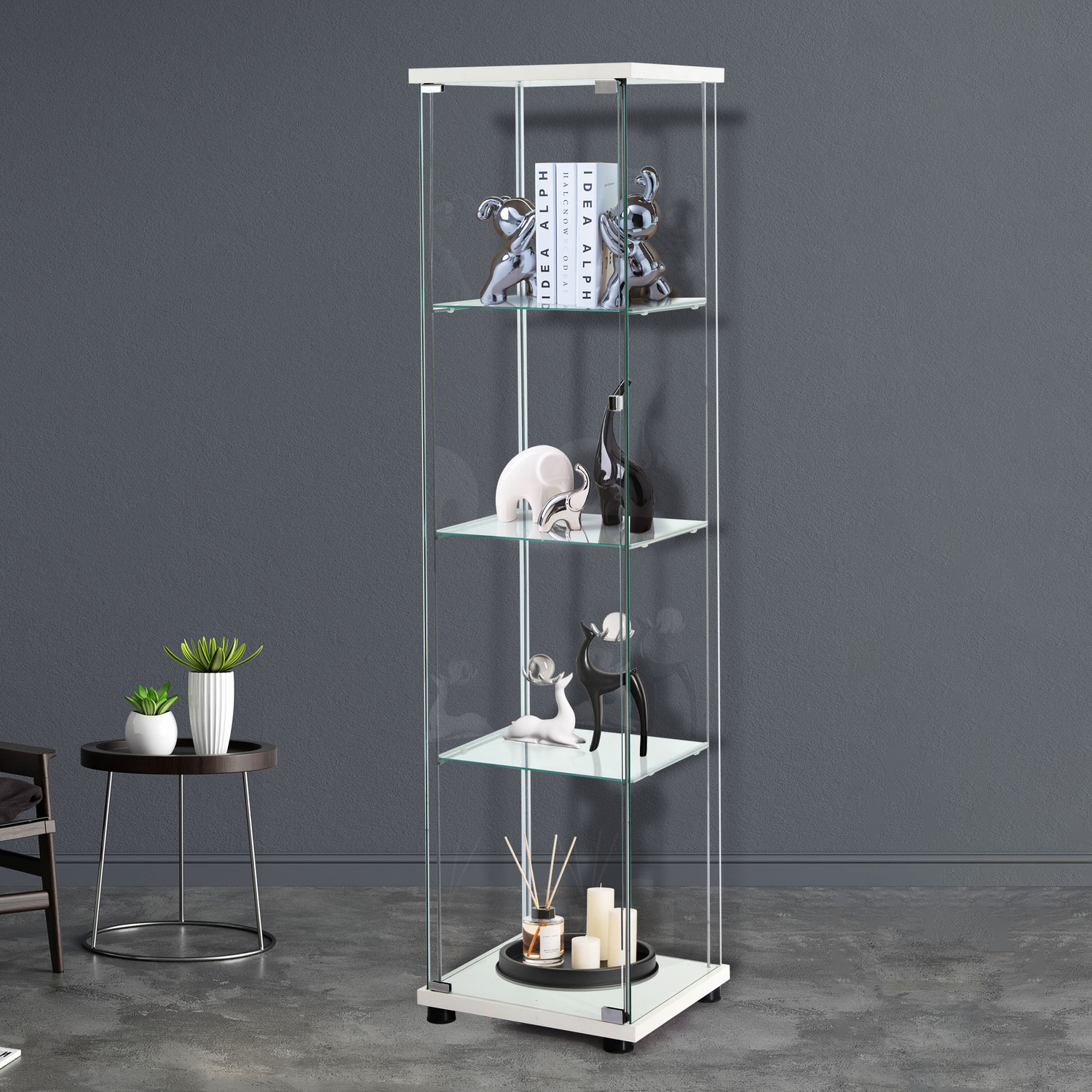 Oakleigh Home Goda 4 Shelf Glass Display Cabinet | Temple & Webster